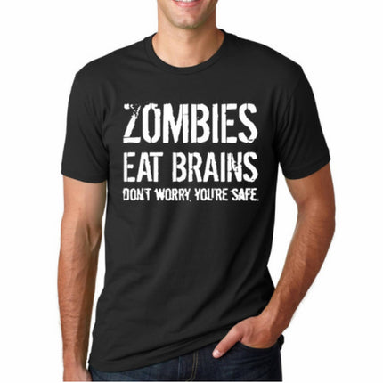 ¡LIQUIDACIÓN! Camiseta Zombies Eat Brains Don't Worry You Are Safe - Frikimanes