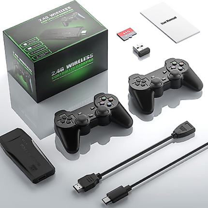 Consola HDMI Stick ORIGINAL: ¡Más de 20.000 juegos y 15 Emuladores con 2 Mandos Inalámbricos!