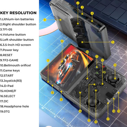 Consola Portátil R36 ULTRA +20.000 Juegos 25 Emuladores | Pantalla Grande 1:1 de 4" | 128GB
