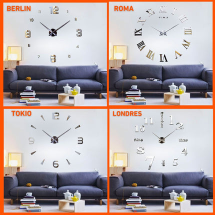 * Relojes de Pared Grandes con Horas 3D. ¡4 Modelos a Elegir!