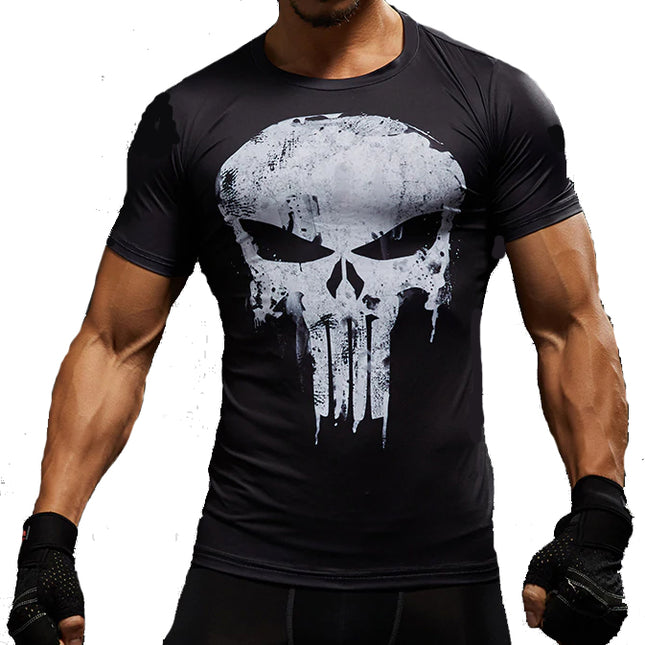 Camiseta Deportiva  Superhéroes Punisher Elástica