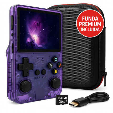 Consola Portátil R36S +20.000 Juegos 19 Emuladores | Pantalla 3.5" | 64GB