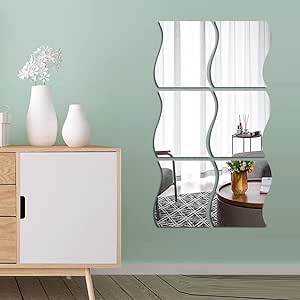 Espejos Acrílicos de Pared Decorativos Olas Adhesivos