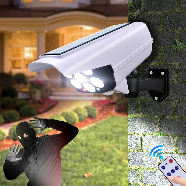 Foco Solar Guardián™: Simula Cámara Videovigilancia ¡con Detector de Intrusos!