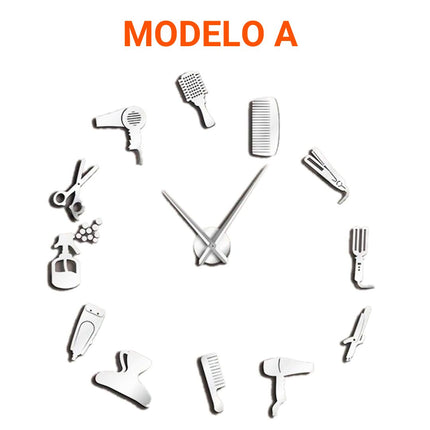 Reloj de Pared Grande Utensilios Peluquería o Barber Shop - ¡Dos modelos a elegir!