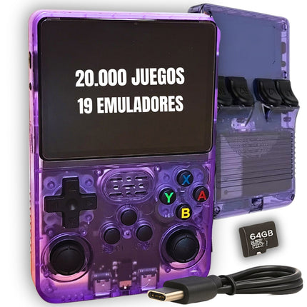 Consola Portátil R36S +20.000 Juegos 19 Emuladores | Pantalla 3.5" | 64GB