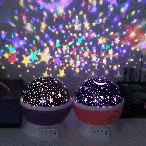 Lámpara Relajante Giratoria Proyectora de Estrellas y Luces Mágicas