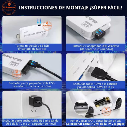 Consola Stick HDMI Retro PRO: ¡Más de 20.000 juegos y 23 Emuladores con 2 Mandos Inalámbricos!