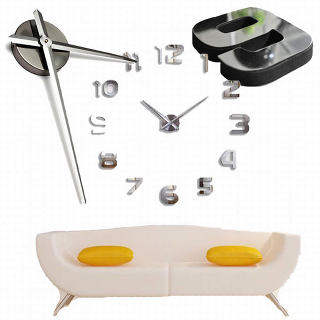 Reloj de Pared Grande Horas 3D Plateado "Granada" - Frikimanes