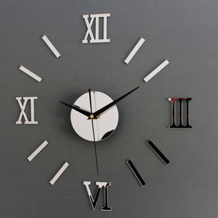Reloj de Pared de Números Romanos efecto Espejo Plateado - Frikimanes