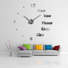 Reloj de Pared Grande Horas 3D Plateado 