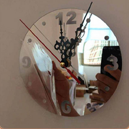 Reloj de Pared de Círculos con efecto Espejo Plateado