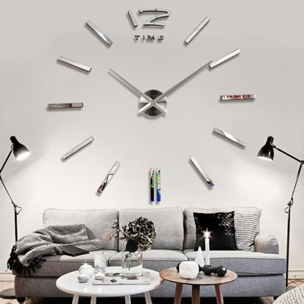 Reloj Pared Plateado Reloj De Pared Metálico Moderno Plateado