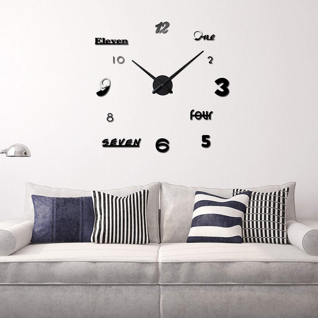 Reloj de Pared Grande Horas 3D Negro "Estambul" - Frikimanes