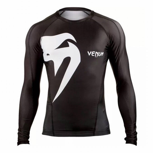 Camiseta Deportiva Negra Manga Larga Kick Boxing, Crossfit, Gym... - Frikimanes