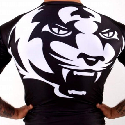Camiseta "Tiger Muay Thai" Blanca y Negra - Frikimanes