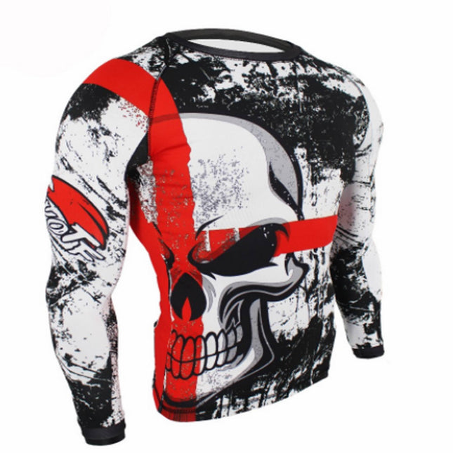 Camiseta Elástica Calavera Kick Boxing MMA Crossfit Running - Frikimanes