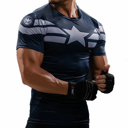 Camiseta Deportiva  Superhéroes Capitán America Elástica
