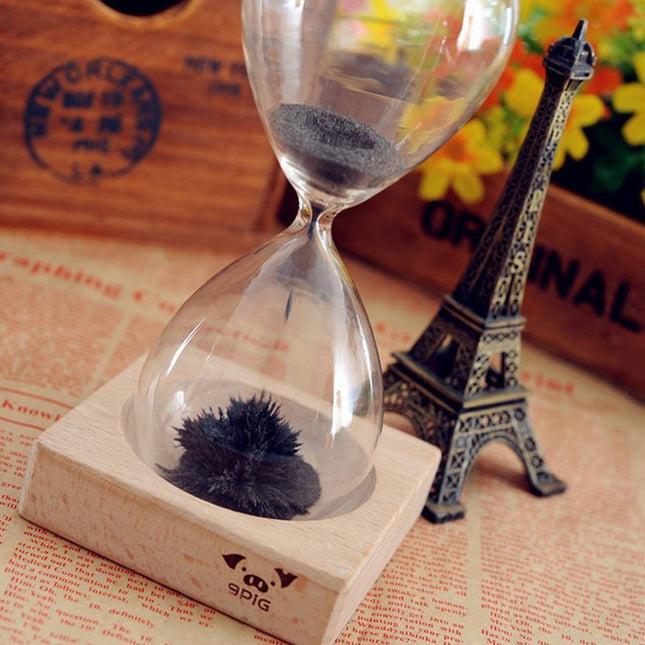 Reloj de Arena Magnético con Base de Madera - Frikimanes