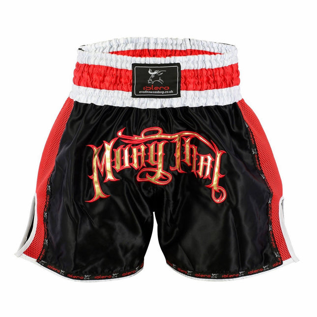 Pantalón Muay Thai, Kick Boxing Rojo y Negro - Frikimanes