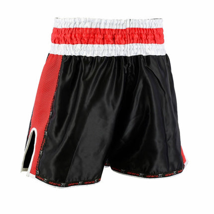 Pantalón Muay Thai, Kick Boxing Rojo y Negro - Frikimanes
