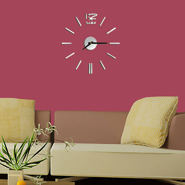 Moderno Reloj de Pared Efecto Espejo Plateado - Frikimanes