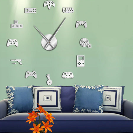 Reloj de Pared Grande Plateado Videojuegos Gaming - Frikimanes