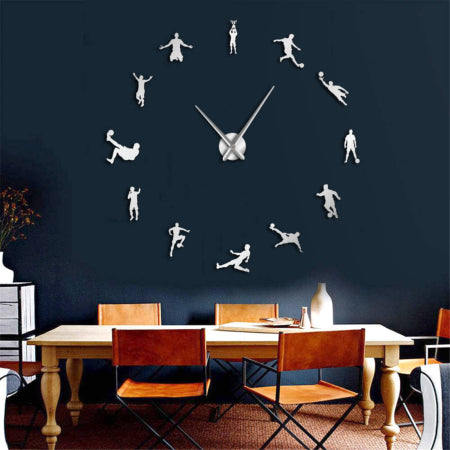 Reloj de Pared Grande Plateado Fútbol - Frikimanes