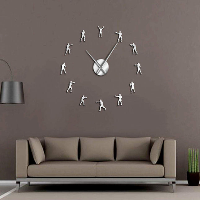 Reloj de Pared Grande Plateado Boxeo - Frikimanes