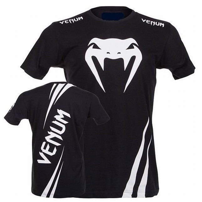 Camiseta Deportiva Negra y Blanca kick Boxing  CrossFit Running Gym... - Frikimanes