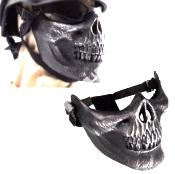 Máscara Calavera de Media Cara de Plástico (Negra) - Frikimanes