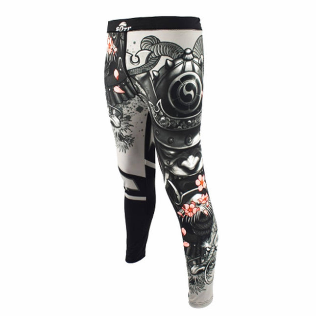 Pantalón largo Malla Elástico Samurai Kick Bóxing MMA Crossfit Running - Frikimanes