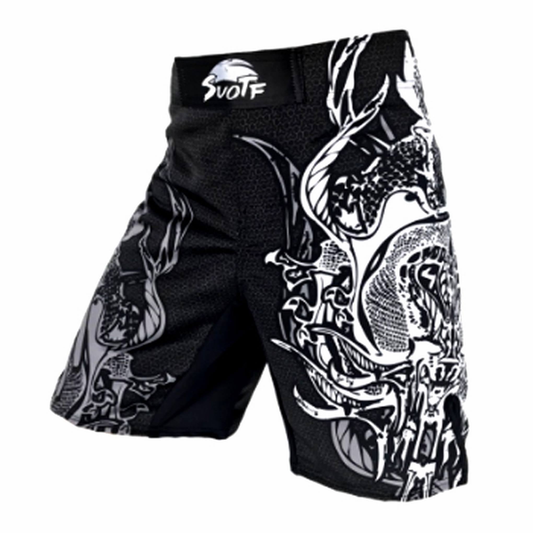 Pantalones Shorts Negros MMA K-1 Kick Boxing Boxeo CrossFit – Frikimanes